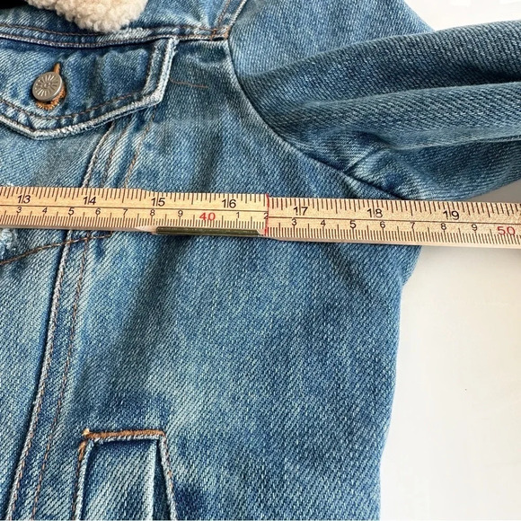 UGG Jeans Jacket Size Small Cotton Removable Shearling Lamb Fur Collar Preppy - Picture 14 of 14